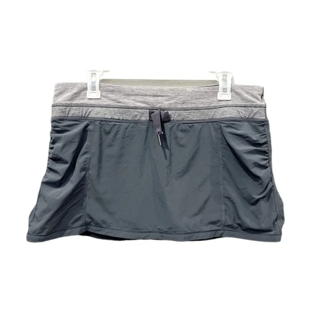 Lululemon Gray Run Energy Athletic Skort Size 10 Sporty Athleisure Workout